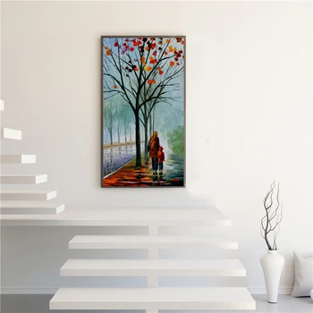

Walking with mom Modern Wall Art Canvas oil painting abstract Poster HD Prints For Living Room Pictures home decoration MB6-078