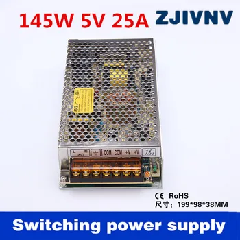 

5V 25A 145W switching power supply 110v/220v ac to dc 5v led driver led strip lighting for display transformer (s-145-5)