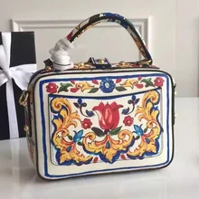 Herbst neue druck paket kleine tragbare gepäck leder handtasche tasche umhängetasche dame freizeit Platz