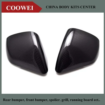 

For Ford Mustang Add On Style Carbon Fiber Rear View Mirror Cover Black Finish 2014-UP