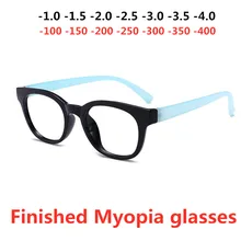 Готовые Очки для близорукости для мужчин и женщин, овальная оправа из поликарбоната, прозрачные линзы, очки по рецепту для старшей школы-1-1,5-2-2,5-3-3,5-4