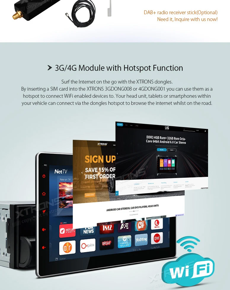 Sale 10.1" Android 6.0 OS Two Din Car Multimedia 2 Din Car Navigation GPS Double Din Car Radio with 4G/3G/WIFI Internet Support 13