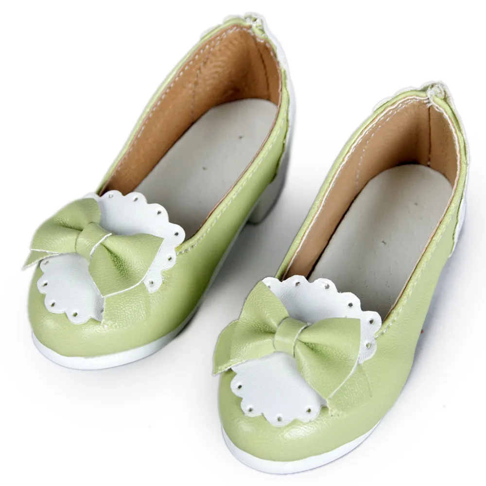 

[wamami] 123# Green 1/4 MSD AOD DOD BJD Dollfie Mid Heeled Bowite Synthetic Leather Shoes