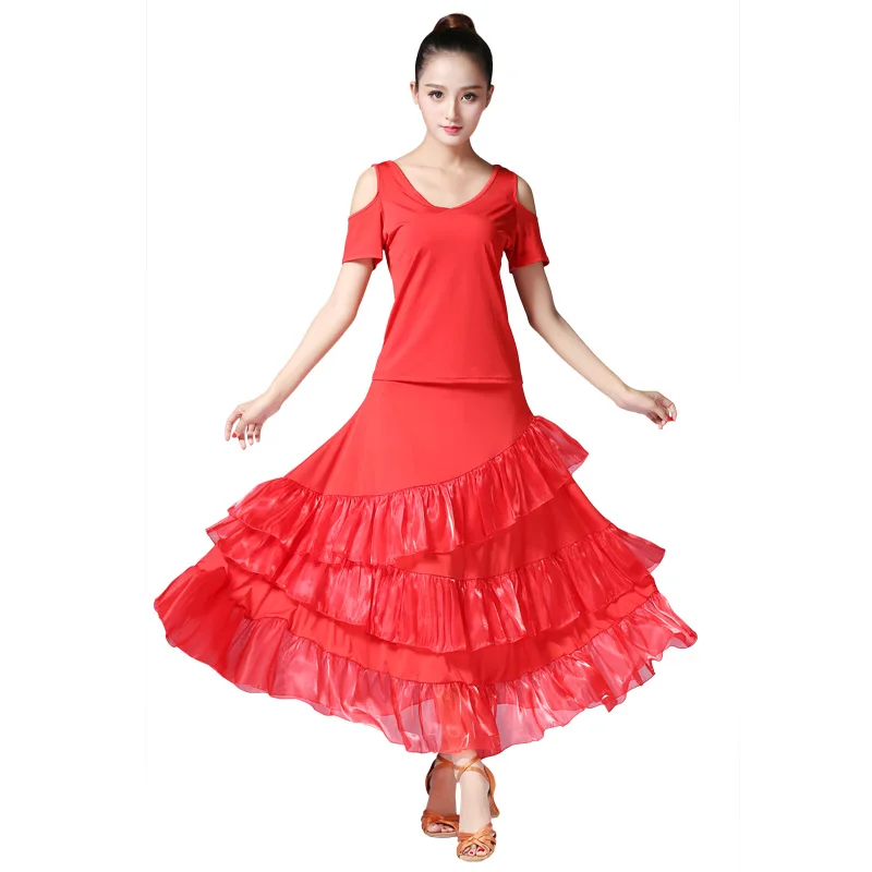

Modern Dance Performance Dress National Standard Competition Dance Clothing Short Sleeve Modern Dance Waltz Practice Clothing