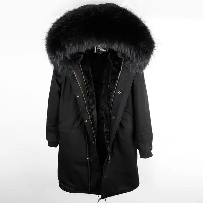 Женская зимняя куртка, пальто, толстые парки размера плюс, воротник из натурального меха енота, верхняя одежда с капюшоном - Цвет: long 29