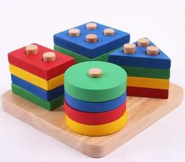 

Popular toys Children's educational early childhood toys wooden geometric shapes intellectual shape toys free shipping