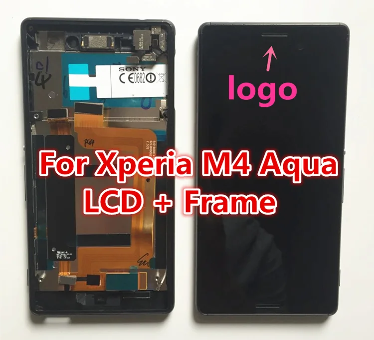 LCD display Digitizer Touch Screen Glass Frame FOR Sony Xperia M4 Aqua E2303 E2353 Single Sim