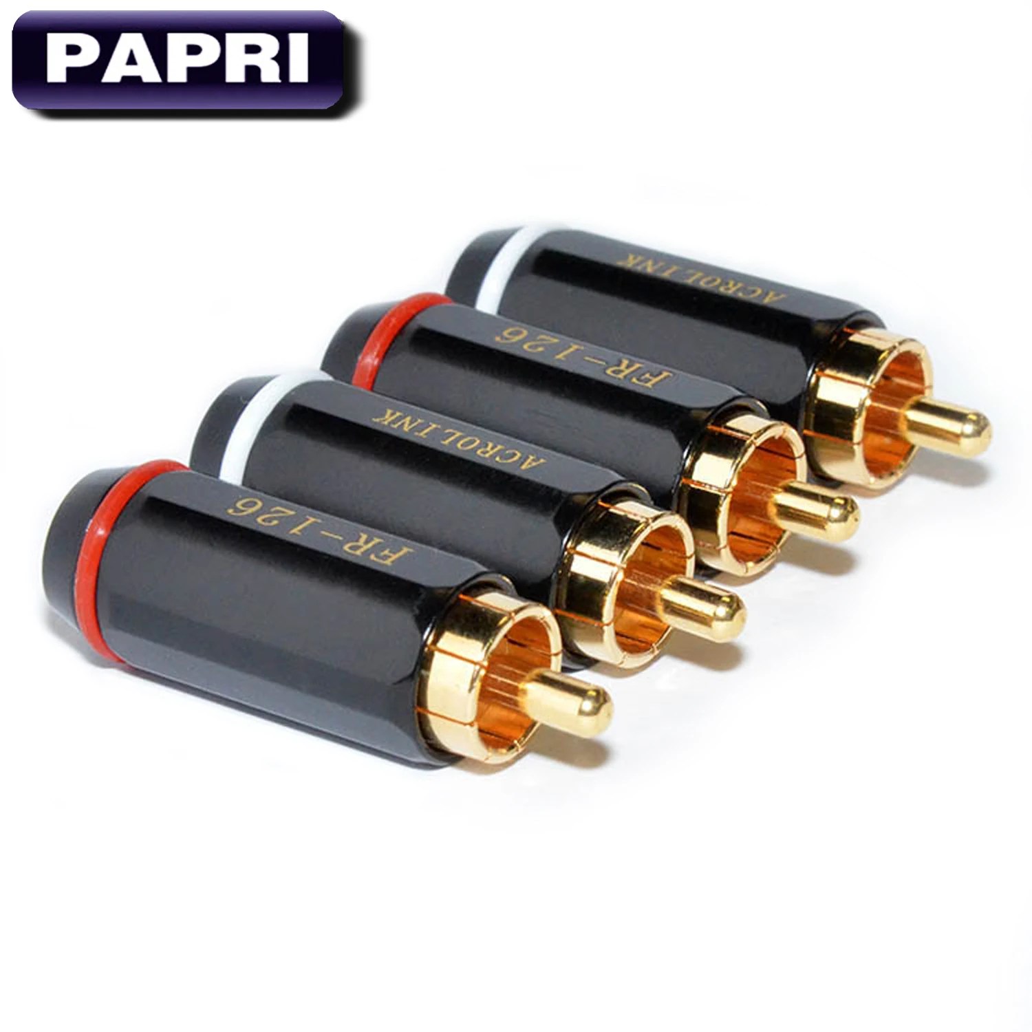 PAPRI DIY RCA Plugs HiFi Repair Speaker Jack Audio Pure Brass Gold