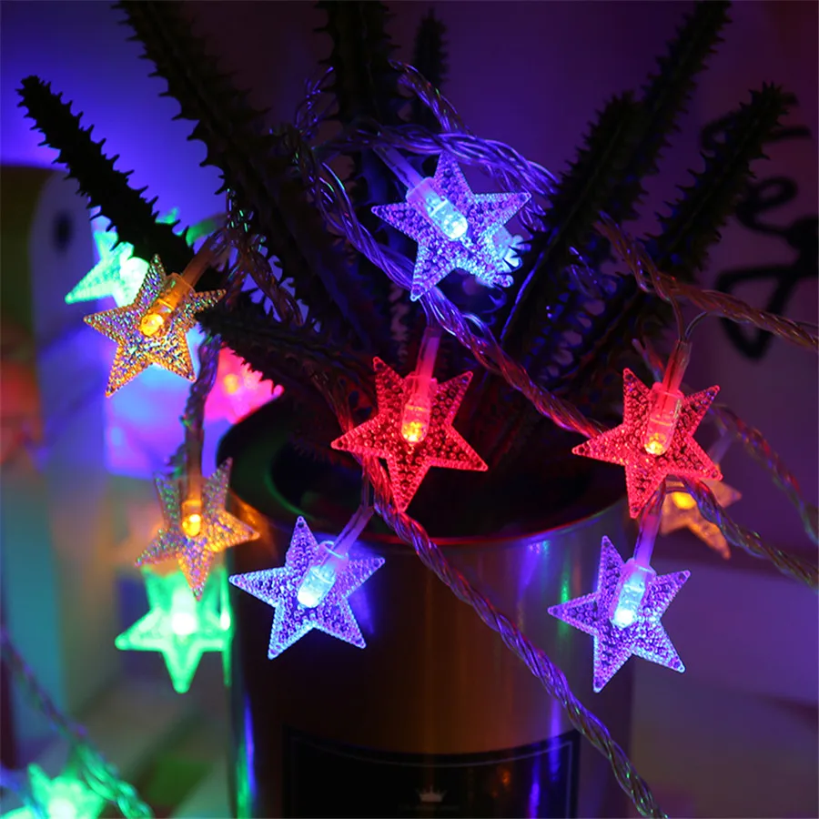 Thrisdar 5M 10M 20M 30M Five pointed Star LED String Fairy Lights Outdoor Christmas Fairy String Light for wedding Party Holiday Thrisdar 5M 10M 20M 30M Five pointed Star LED String Fairy Lights Outdoor Christmas Fairy String Light for wedding Party Holiday