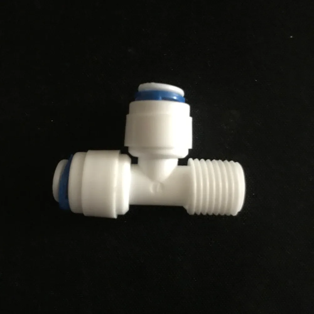 

1/4" 3/8" OD Hose Water Male Run Tee Pneumatic Fitting Quick Connect Fitting