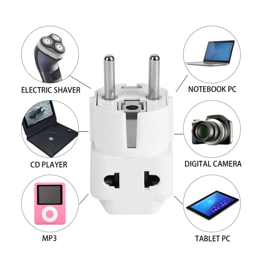 ЕС Стандартный Мощность Plug адаптер дорожный преобразователь Австралия Великобритании, США ЕС конвертер Белый небольшой компактный и