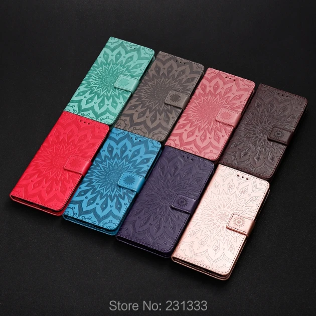 

C-ku For One Plus 7 Pro 6T For LG K40 Stylo 5 Butterfly Strap Wallet Leather Pouch Case Sunflower Stand ID Card Skin Cover 1pcs
