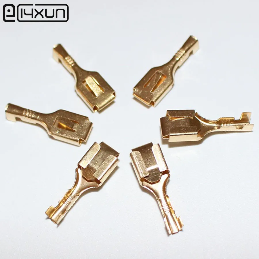 Buy 50pcs Copper 6.3mm Female Crimp Terminal Connector for Car Fuse Holder etc