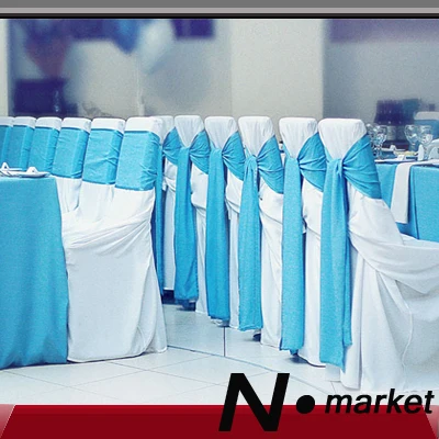 2017 New Arrival Satin Chair Covers White For Weddings Band Sash 2017 New Arrival Satin Chair Covers White For Weddings Band Sash With Blue Ribbon China