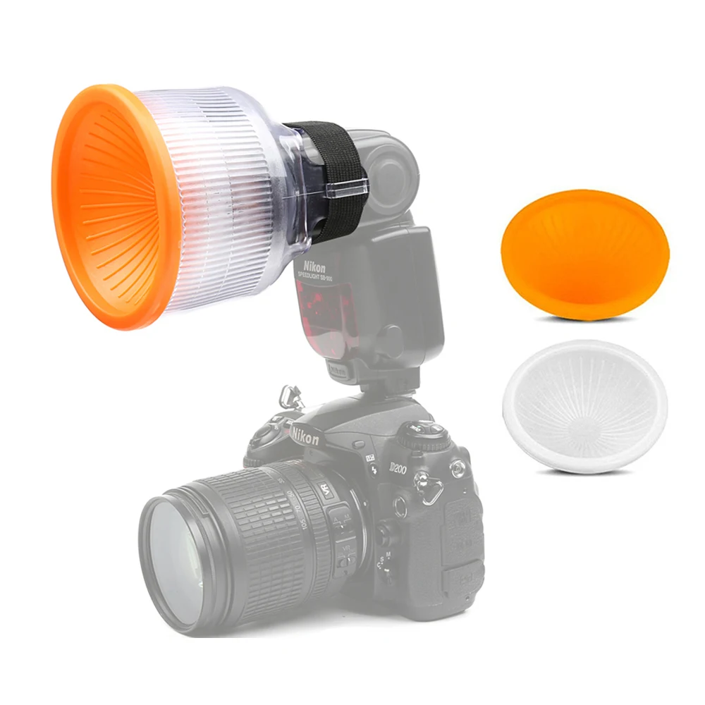

Universal bowl light compatible diffuse diffuser bowl bowl flash cover set orange SLR accessories parts for Canon Nikon Sony
