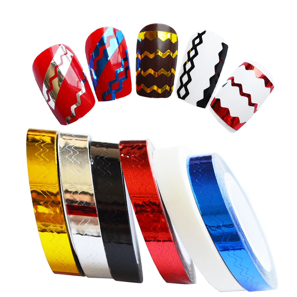 1 x 6mm Nail Rolls Striping Tape Waves Line Nail Art Sticker Tools Beauty Decor for on Nail