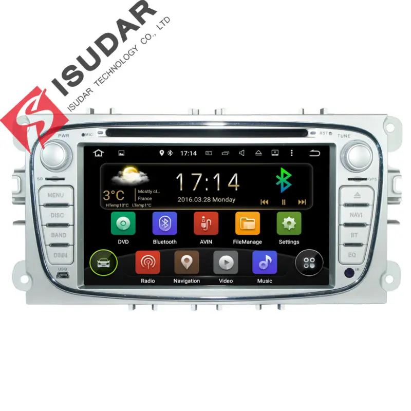 2 Din 7 Inch Android 5.1.1 Car DVD Player For FORD/Focus/Mondeo/S-MAX/C-MAX/Galaxy Multimedia Wifi GPS Navigation Radio FM