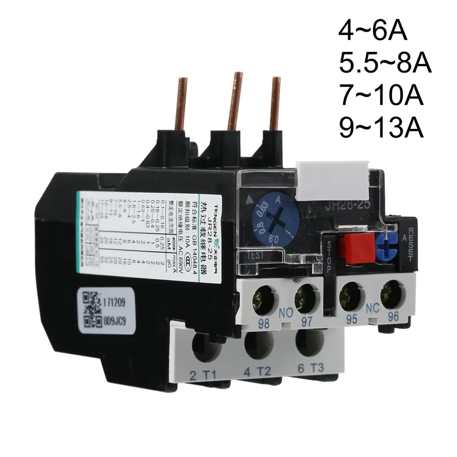 3P JR28-25 LR2 D13 6A 8A 10A 13A 1NO 1NC электрической защиты Термальность реле перегрузки