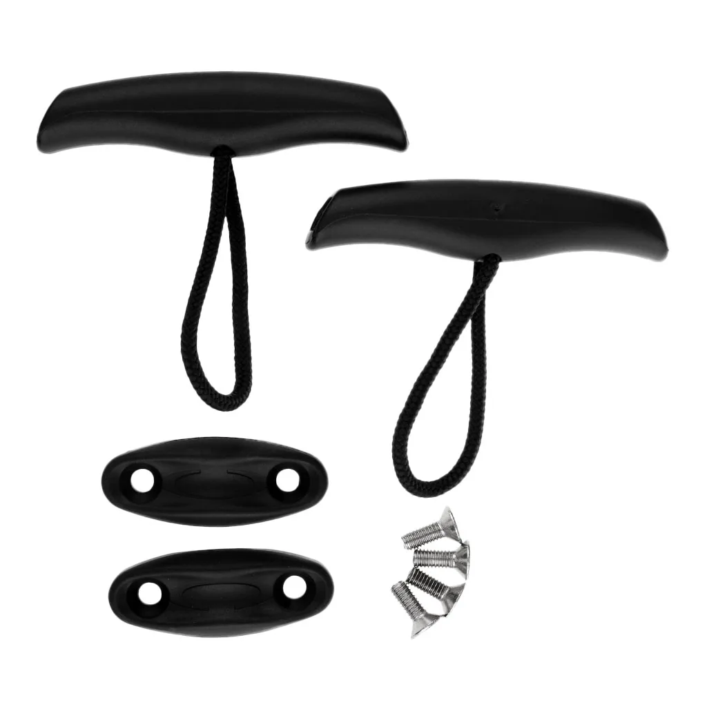 2Pcs Canoe Kayak Boat Toggle Carry Grip Handle Replacement with Cord Rope Screws Kayak Carry Boat Accessories Kit