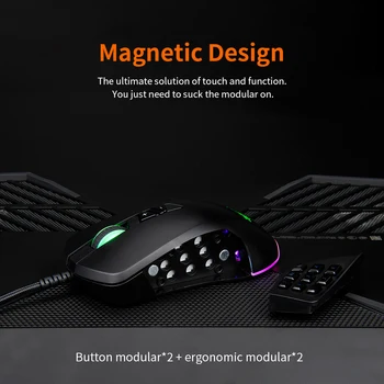 

Ajazz 5000DPI USB Wired RGB Backlit Gaming Mouse With Replaceable Side Buttons and Module RGB Streamer effect Mouse Gamer