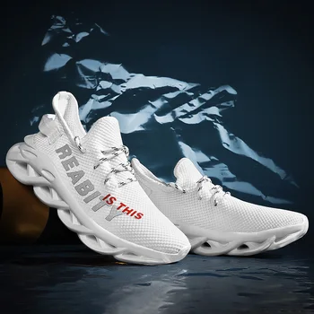 

YRRFUOT New Men's White Sneakers Air Mesh Breathable Comfortable Men Shoes Running Shoes High Quality Man Outdoor Sports Shoes 1