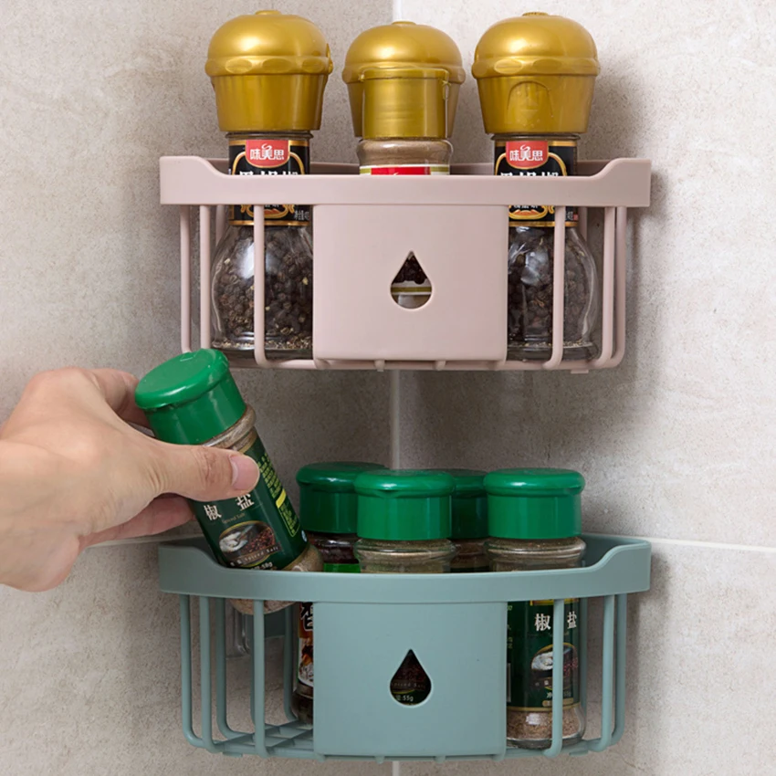 

Wall Mounted Storage Holder Plastic Hanging Basket Sponge Drain Rack Organizer for Bathroom, Kitchen Space Saving, Free Punch