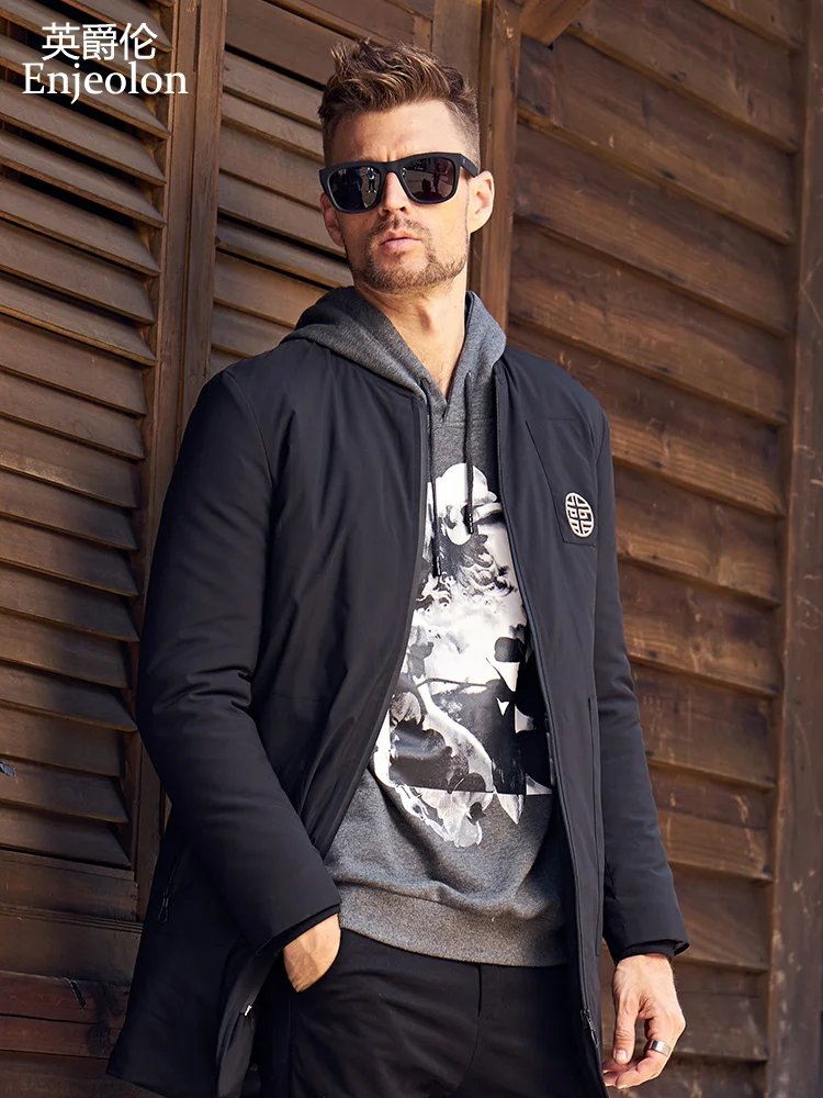 Enjeolon Brand Cotton Padded Jacket long coat Men Parka
