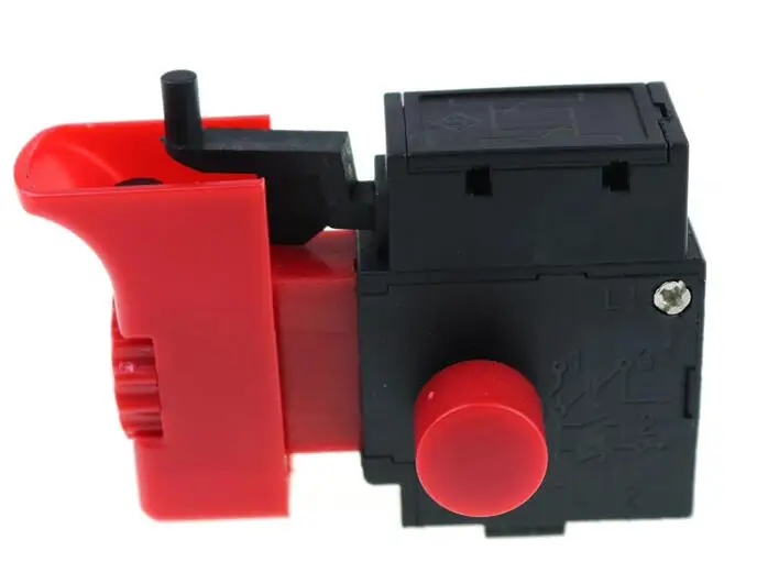 1 шт. FA2-6/1BEK 250 В 6A 5E4 красный+ черный замок на Электроинструмент электрическая дрель триггер переключатель электрическая фурнитура для инструмента переключатель