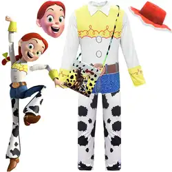 Аниме-игрушка история 4 костюм Шериф Вуди милицейской форме Косплэй Джесси из истории игрушек Детская футболка для мальчиков и девочек