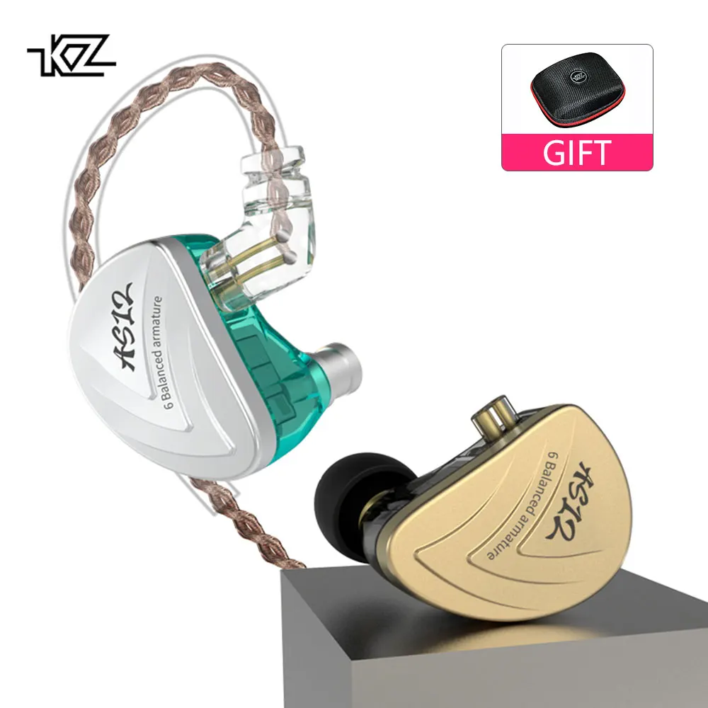 

KZ AS12 12BA Balanced Armature In Ear Earphone HIFI Running Sport Earphone Earplug Headphone KZ ZS10 ZSN PRO ZS6 ZST ZS5