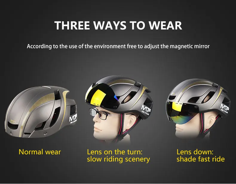 Горный велосипедный шлем с магнитным присоском и объектив шлема интегрированы в горный шоссейный шлем безопасности велосипедного оборудования