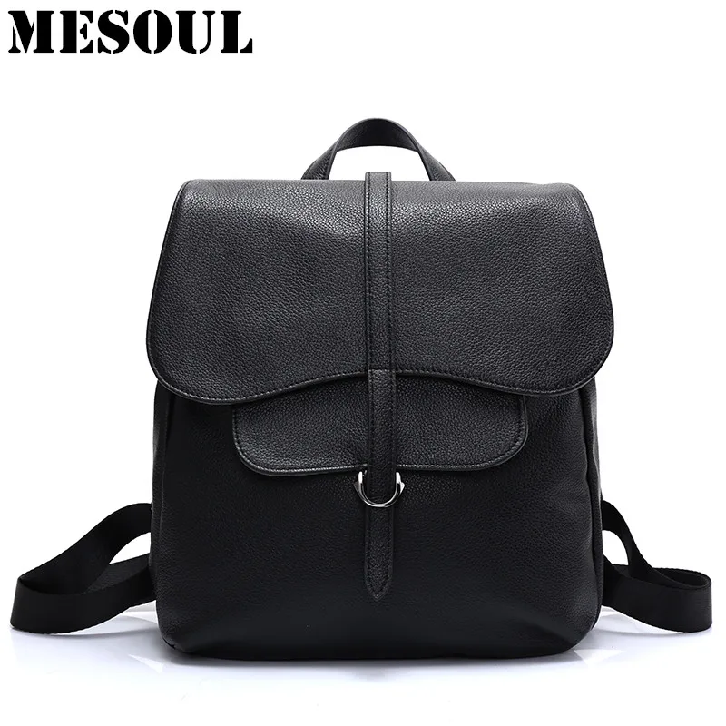 

Women Fashion Backpack Satchel School Bag 100% Soft Genuine Leather Travel Shoulder Bags Female Rucksack Designer Brand Backpack