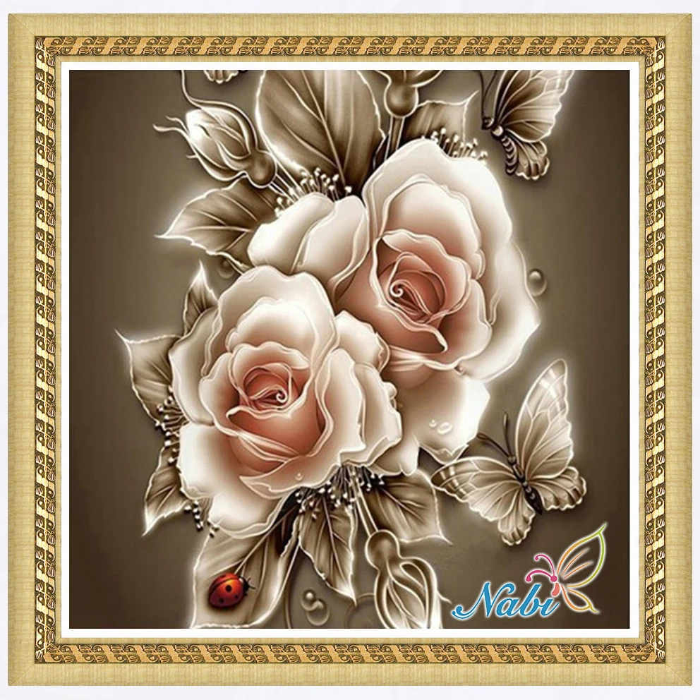 

flowerflower peonies icon 5d diy rhinestone 0174R - Round Diamond embroidery cross stitch diamond mosaic painting