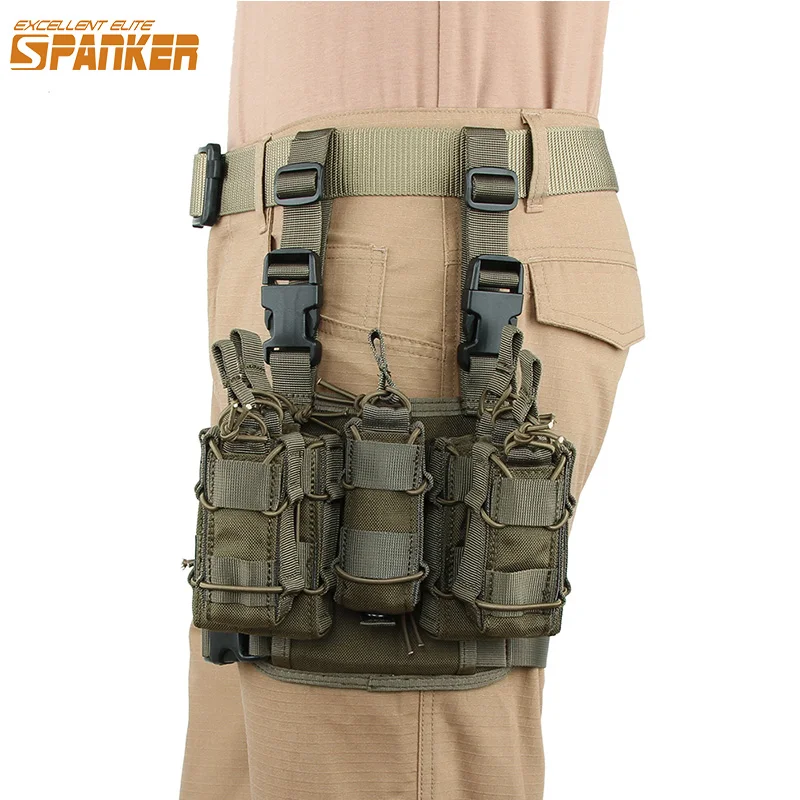 Bolsa ao ar Equipamento de Caça Excelente Elite Spanker Combinação Clipe Livre Tático Molle Perna Holsters Magezine Bolsa Militar