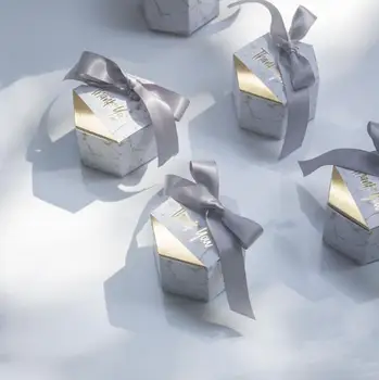 

60pcs New Creative Marbling style Candy Boxes Wedding Favors Party Supplies Baby Shower thanks Gift Box