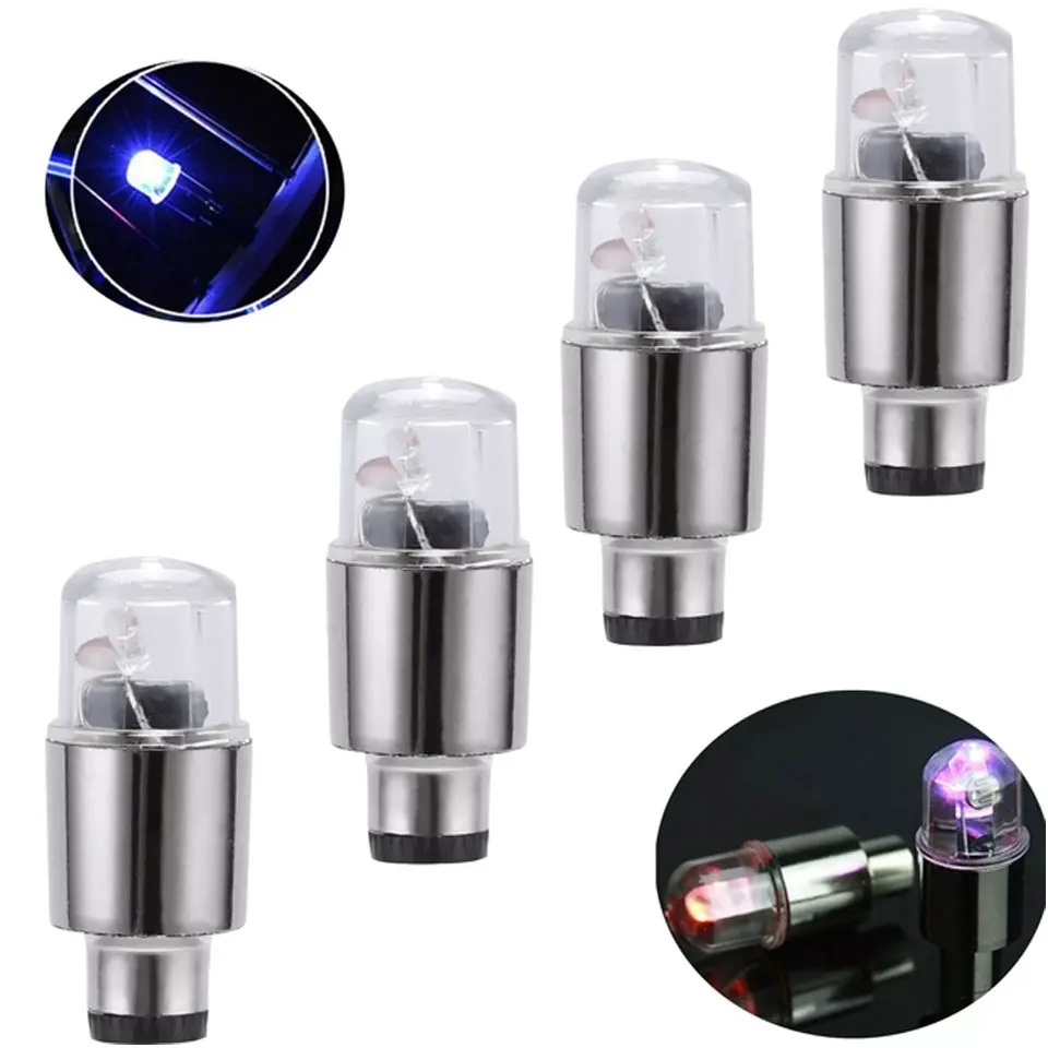 

4pcs/set Bike Car Motorcycle Wheel Tire Tyre Valve Cap Neon LED Flash Light Lamp Motor Bike Bicycle LED Bulbs Car Accessories