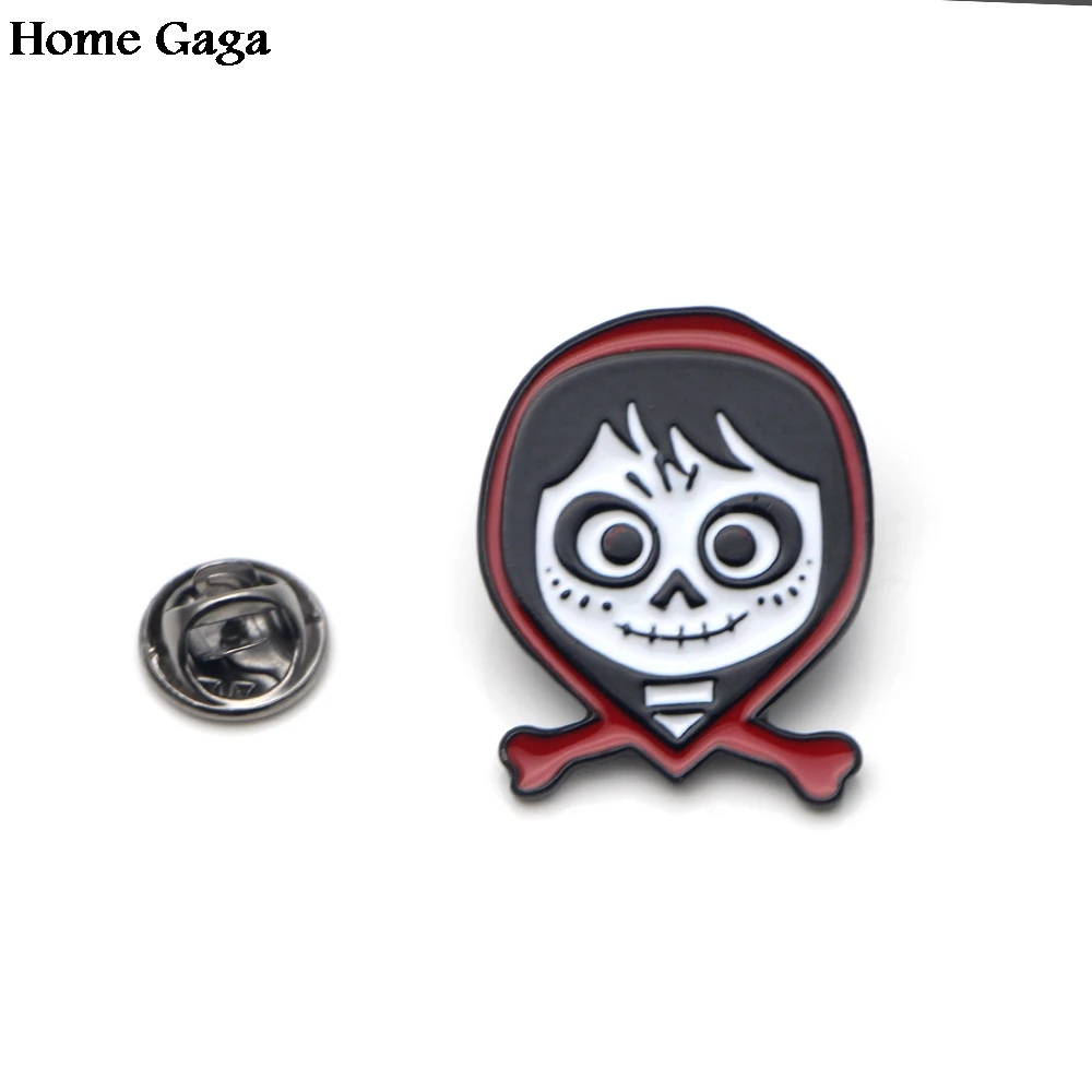 

Homegaga enamel brooch Coco pixar Miguel Skull movie Zinc pins para backpack clothes metal medal bag shirt insignia badges D0866