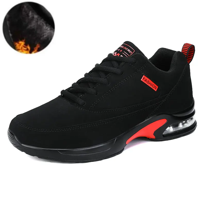 

Hot Sell Men Athletic Shoes Sport Sneakers Autumn Winter Warm Running Shoes Men Warm Short Plush Sport Fur Boots 2019 New