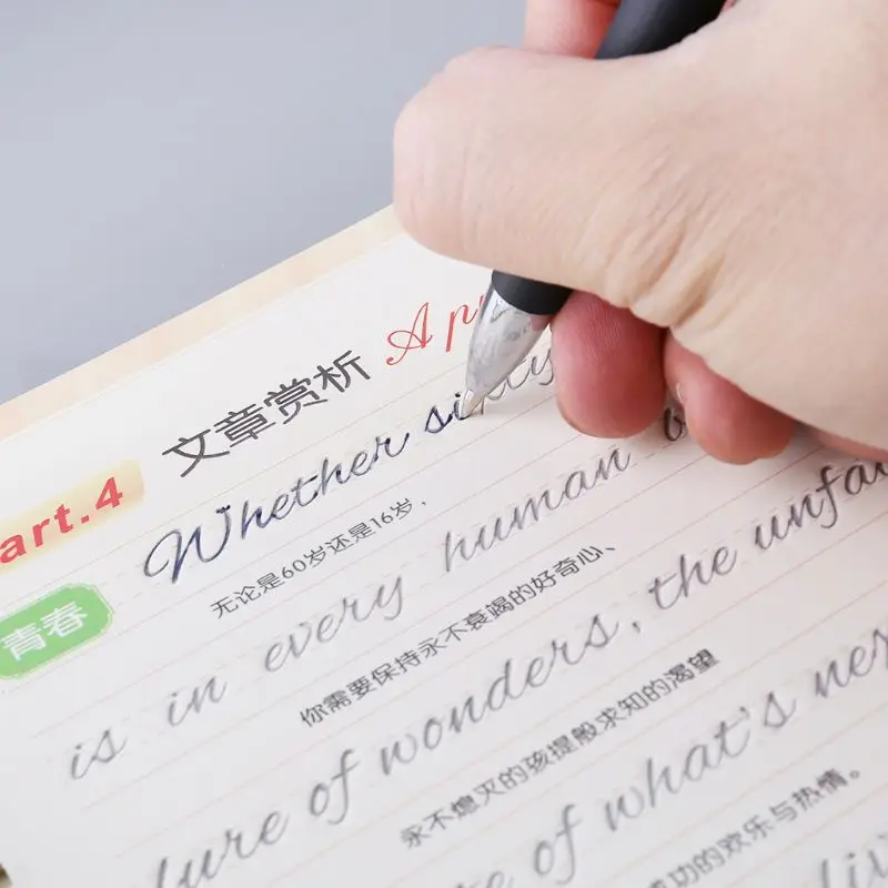 

Cursive Writing English Calligraphy Copybook For Adult Children Exercise Groove Handwriting Practice Book