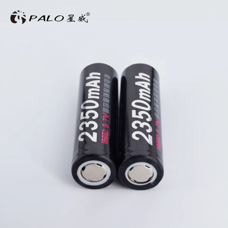 

PALO 2pcs 100% Original Batteries 3.7V 2350mAh Li-ion 18650 Rechargeable Battery For Microphone Flashlight Toys Battery use