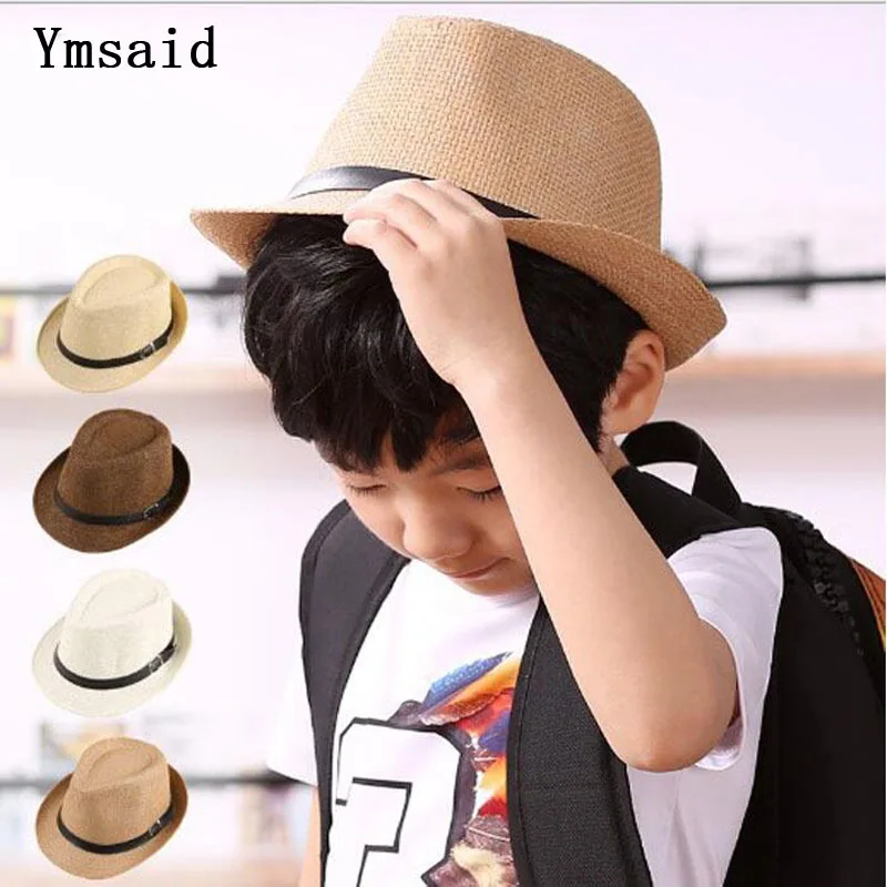 

2018 Parent-child Baby Straw Hat Summer Fashion Boys Cute Hats Kids Jazz Caps Child Sun Hat Kid Beach Hats 4Colors