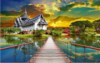 

Custom mural photo 3d room wallpaper Thai architectural home decoration painting picture 3d wall murals wallpaper for wall 3 d