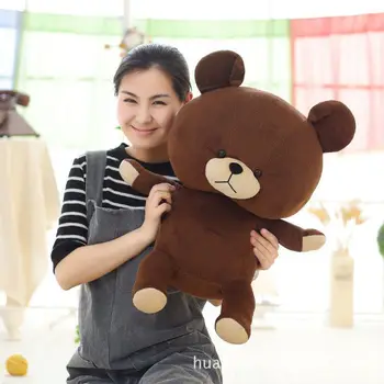 

60CM New arrive cartoon cute brown bear Tactic bear doll plush toys pillow Valentine's Day children's birthday gift