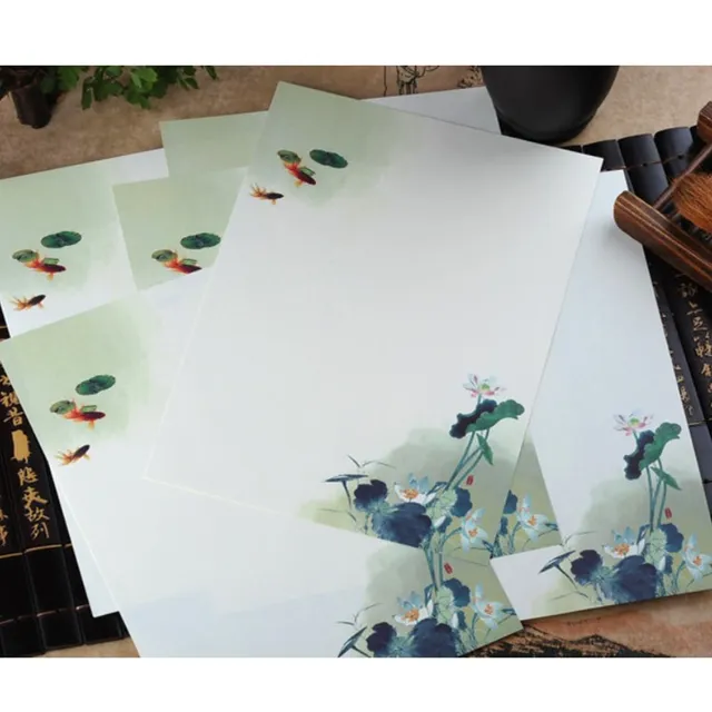 8pcs/lot Chinese Style Envelope Paper Flower Writing Paper Letter for Kids Gift School Supplies Students Stationery