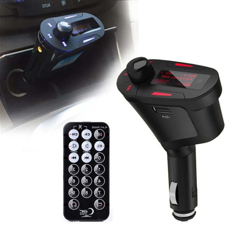 

Car Kit MP3 Player Audio Wireless FM Transmitter Remote USB SD Card Aux In Dual Output Micro SD TF with Quick Charge Accessories