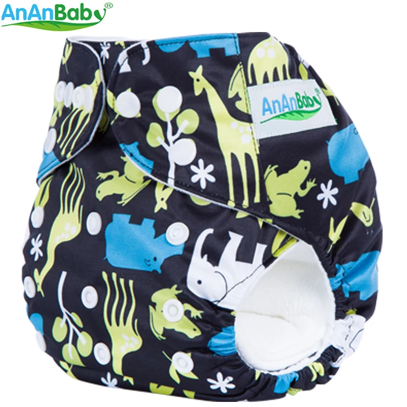 Новые Детские Подгузники AnAnBaby с рисунком из мультфильма, 10 шт., цветные тканевые подгузники без вкладышей