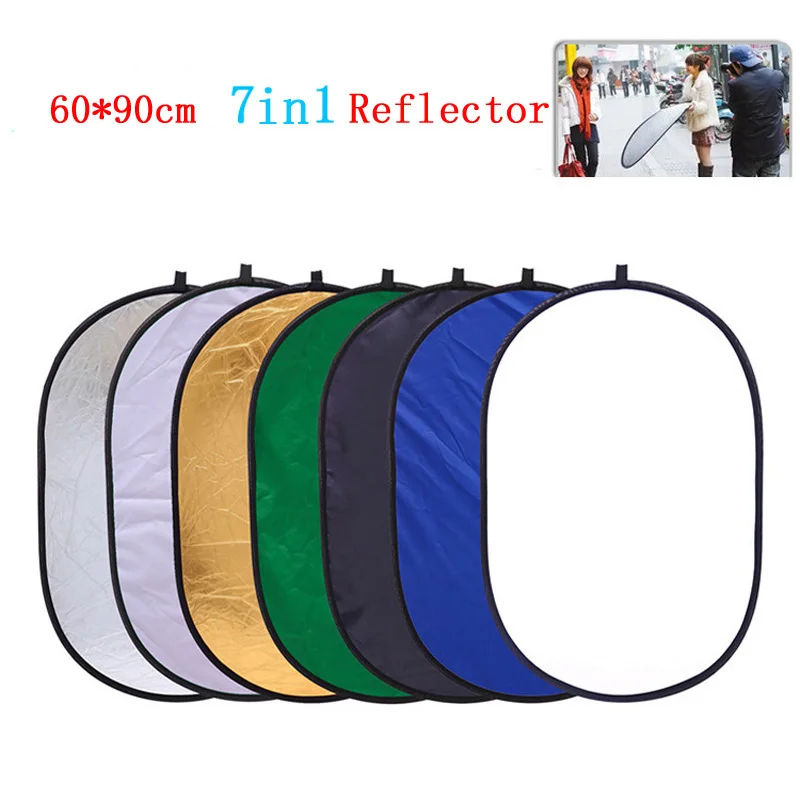 

60x90cm 7 in 1 Handheld Portable Collapsible Light Oval Photography Reflector Studio Multi Disc Photo Studio Accessories