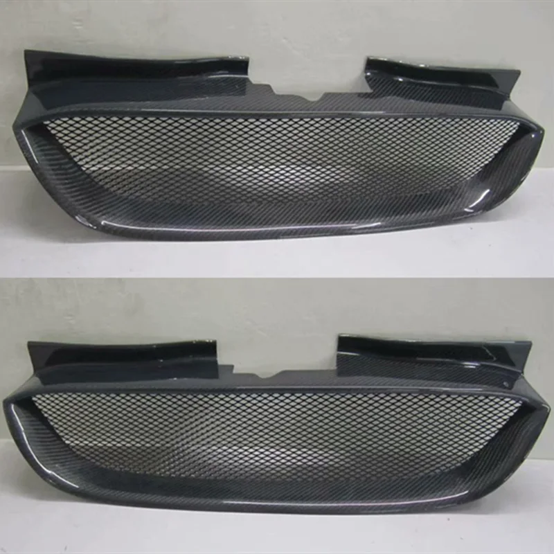 Используется для Hyundai ROHENS COUPE Racing Grills 2009 2010 год углеродного волокна/FRP Refitt Передняя Центральная гоночная решетка крышка без логотипа автомобиля - Цвет: Carbon Fibre Style 2