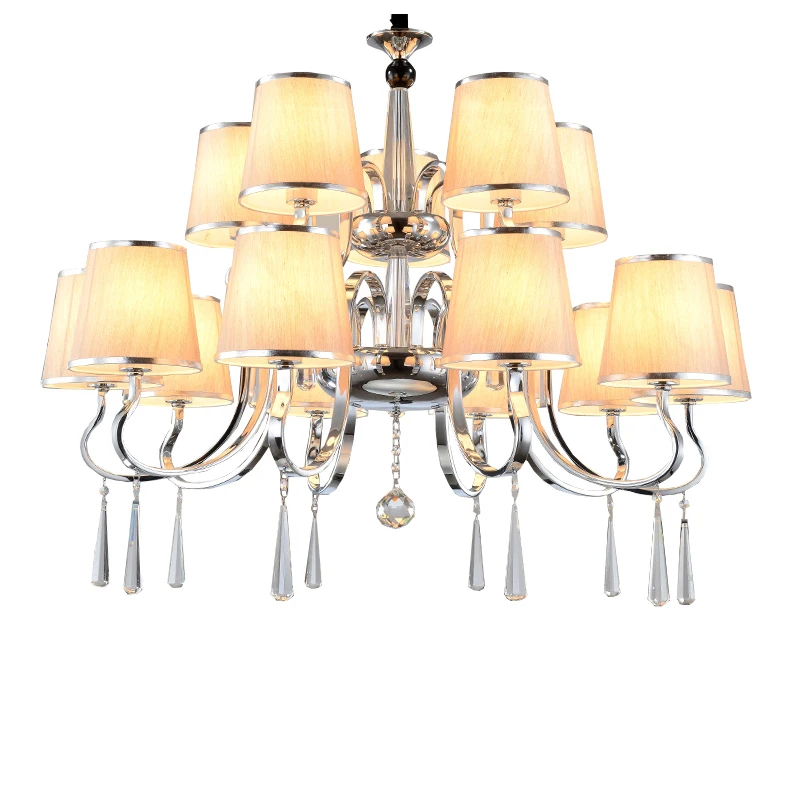 

LED Chandelier Light Indoor Lighting Fixture for Bedroom Living Room Foryer Light Modern Lamp Home Decoration Fabric Crystal E27