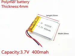 3,7 V 400 mAh 403035 литий-полимерный литий-po Li ion Перезаряжаемые Батарея ячейки для Mp3 MP4 MP5 gps Оборудование для psp Мобильный bluetooth